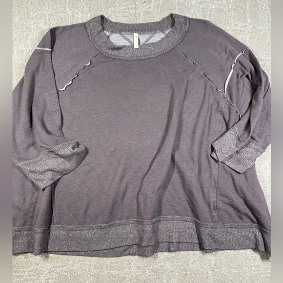 Free People FP Movement Relaxed Super Oversized Boho Slouchy Side Zip Sweater M - Picture 1 of 7